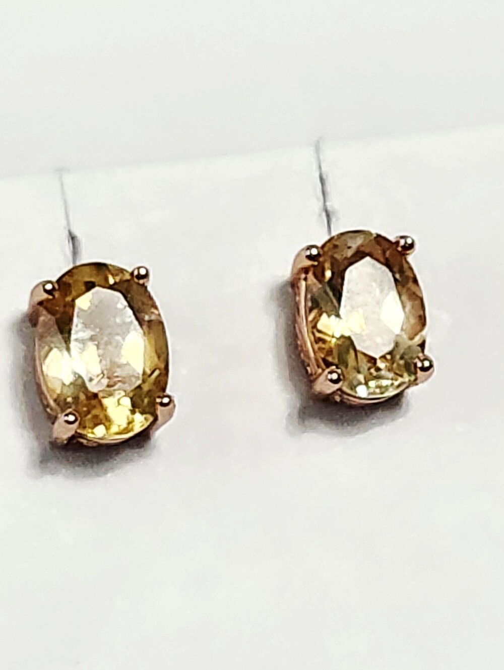 1.50 ct Citrine Gemstone Rose Gold Over Sterling Silver Stud Earrings